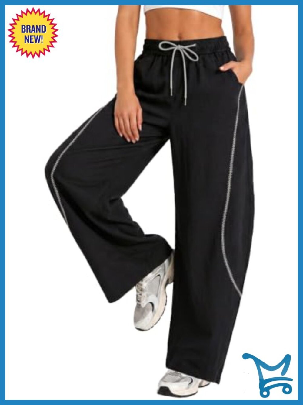 Parachute Pants 100% Nylon Lightweight Wide Leg Cargo Streetwear Dance